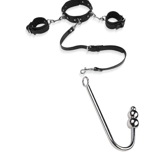 Elegant with Hook Cuffs Beaded and 5334 Anal Collar 0812